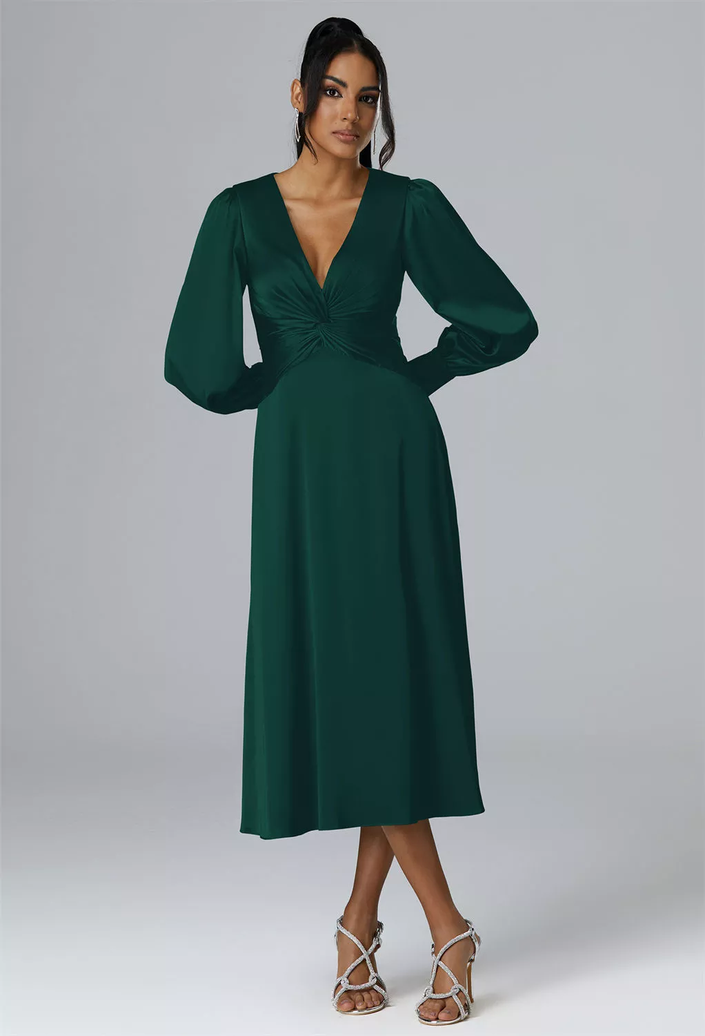 AW Sibylla Hunter Green  Short Bridesmaid Dresses